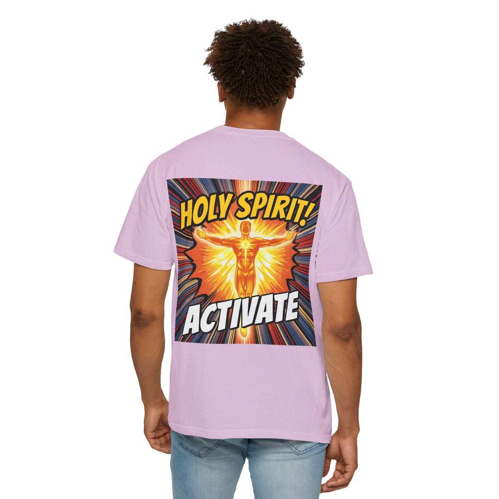 Holy Spirit Activate T-shirt – Superhero Christian T-shirt with Vibrant Power-Up Design for Faith-Fueled Boldness Printify