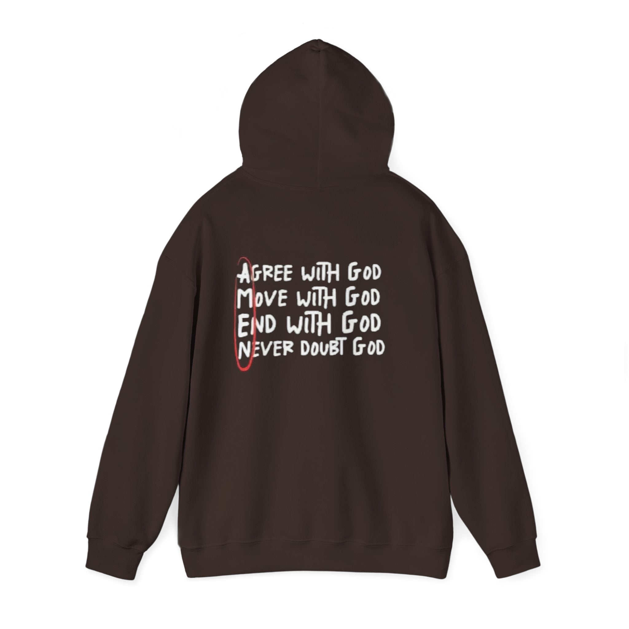 AMEN Acronym Hoodie – Agree with God Move with God End with God Never Doubt God Christian Sweatshirt for Unwavering Faith Printify
