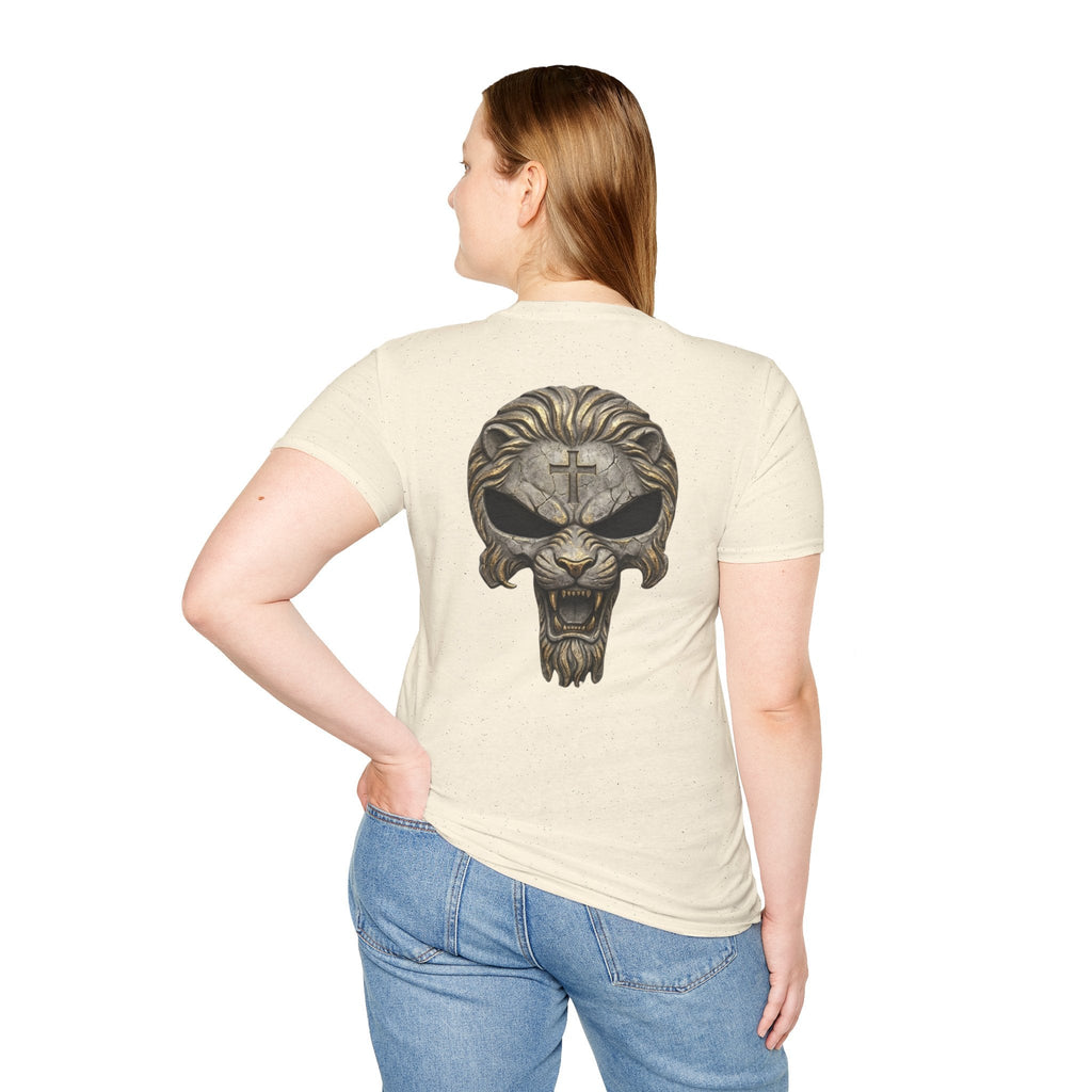 Lion of Judah Skull Christian T-shirt - Warrior Faith Cross T-shirt Printify