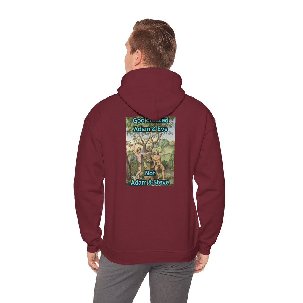 God Created Adam and Eve Hoodie – Biblical Truth Christian Hoodie for Unshakable Faith Printify
