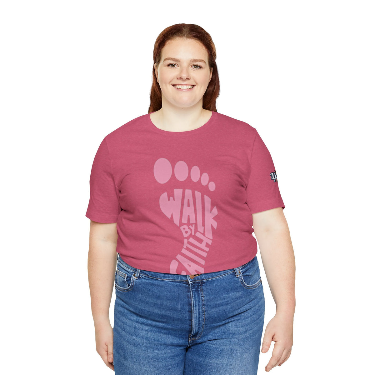 Walk By Faith Footprint T-Shirt Printify