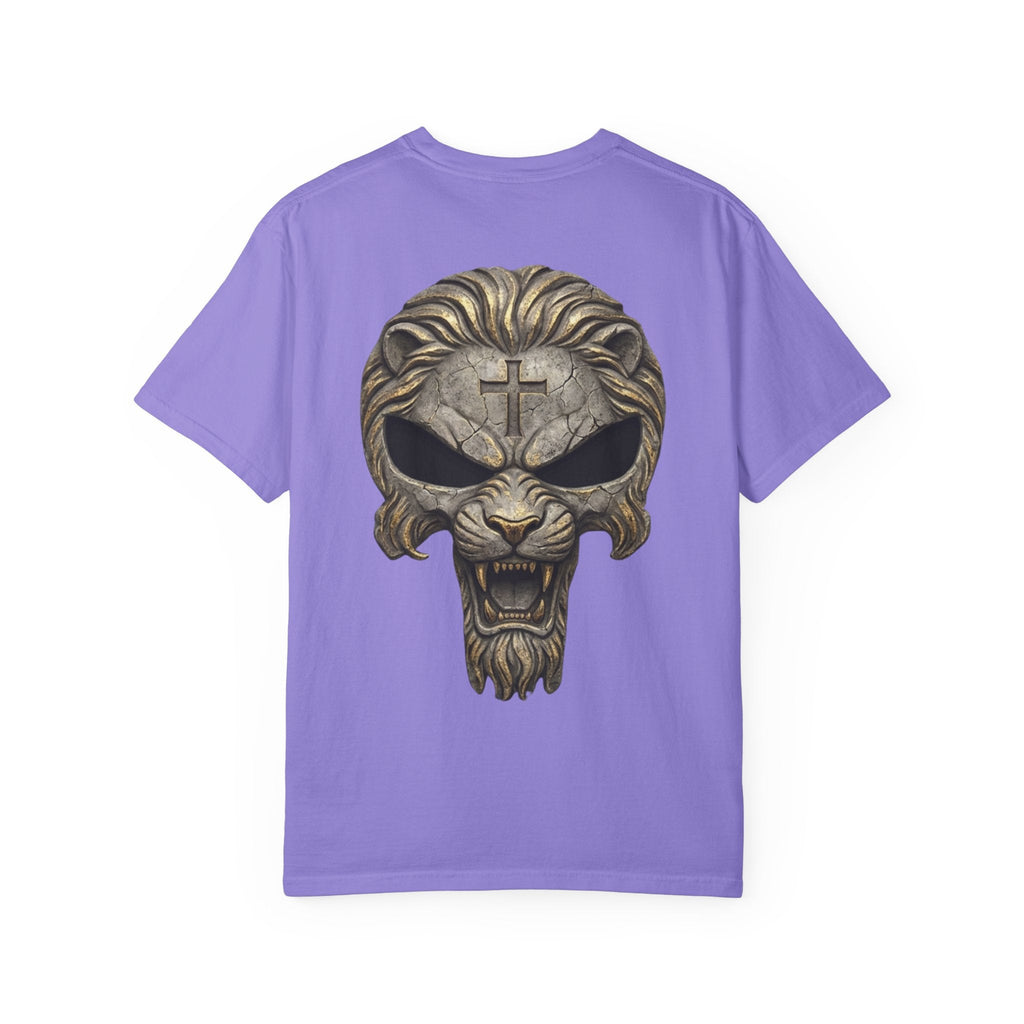 Lion of Judah Skull Christian T-shirt - Warrior Faith Cross T-shirt Printify