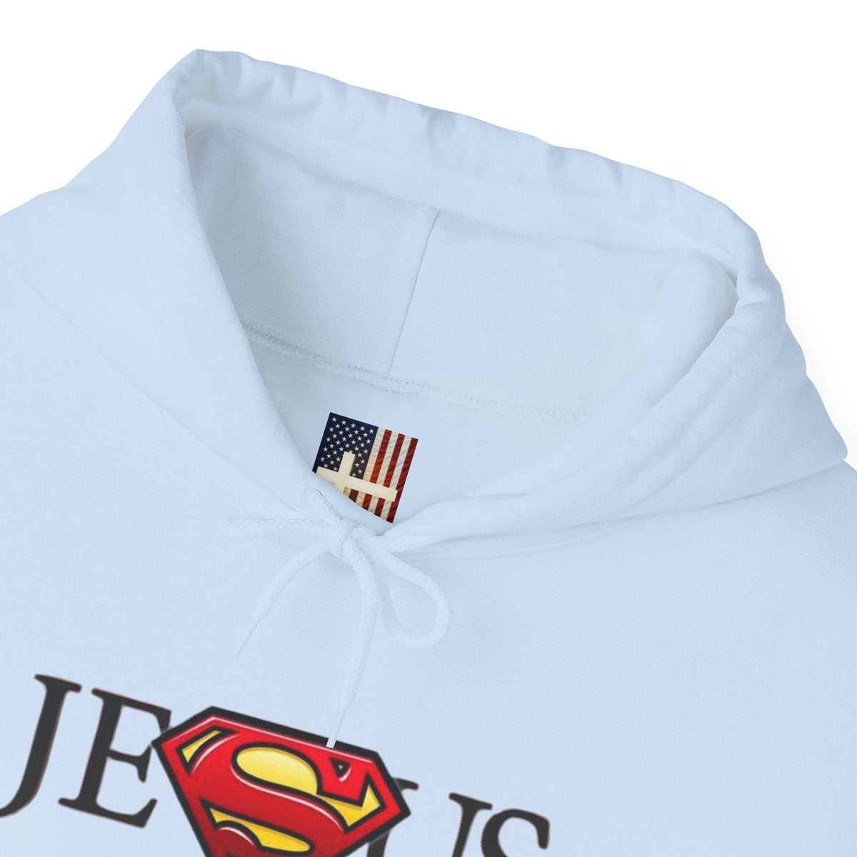 Jesus Is My Superhero Hoodie — Christian Faith Graphic Pullover Printify