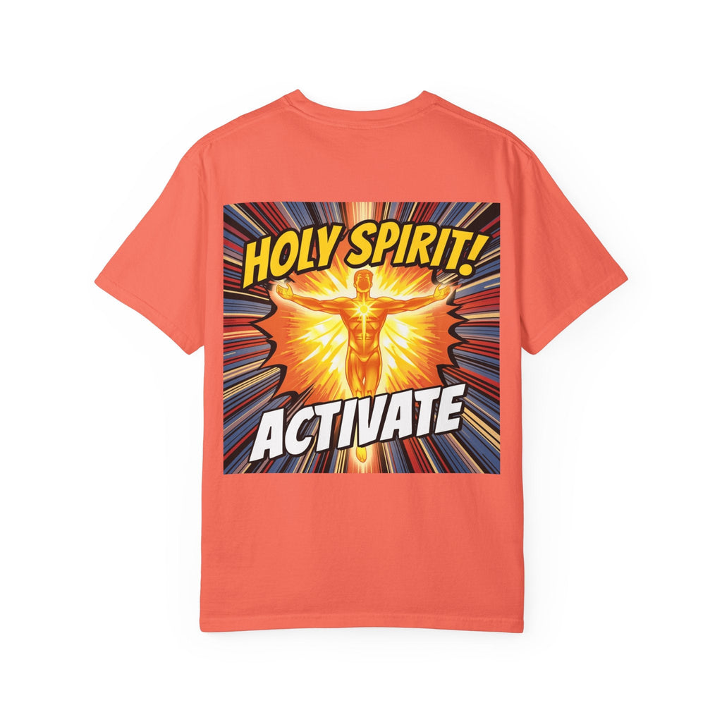 Holy Spirit Activate T-shirt – Superhero Christian T-shirt with Vibrant Power-Up Design for Faith-Fueled Boldness Printify
