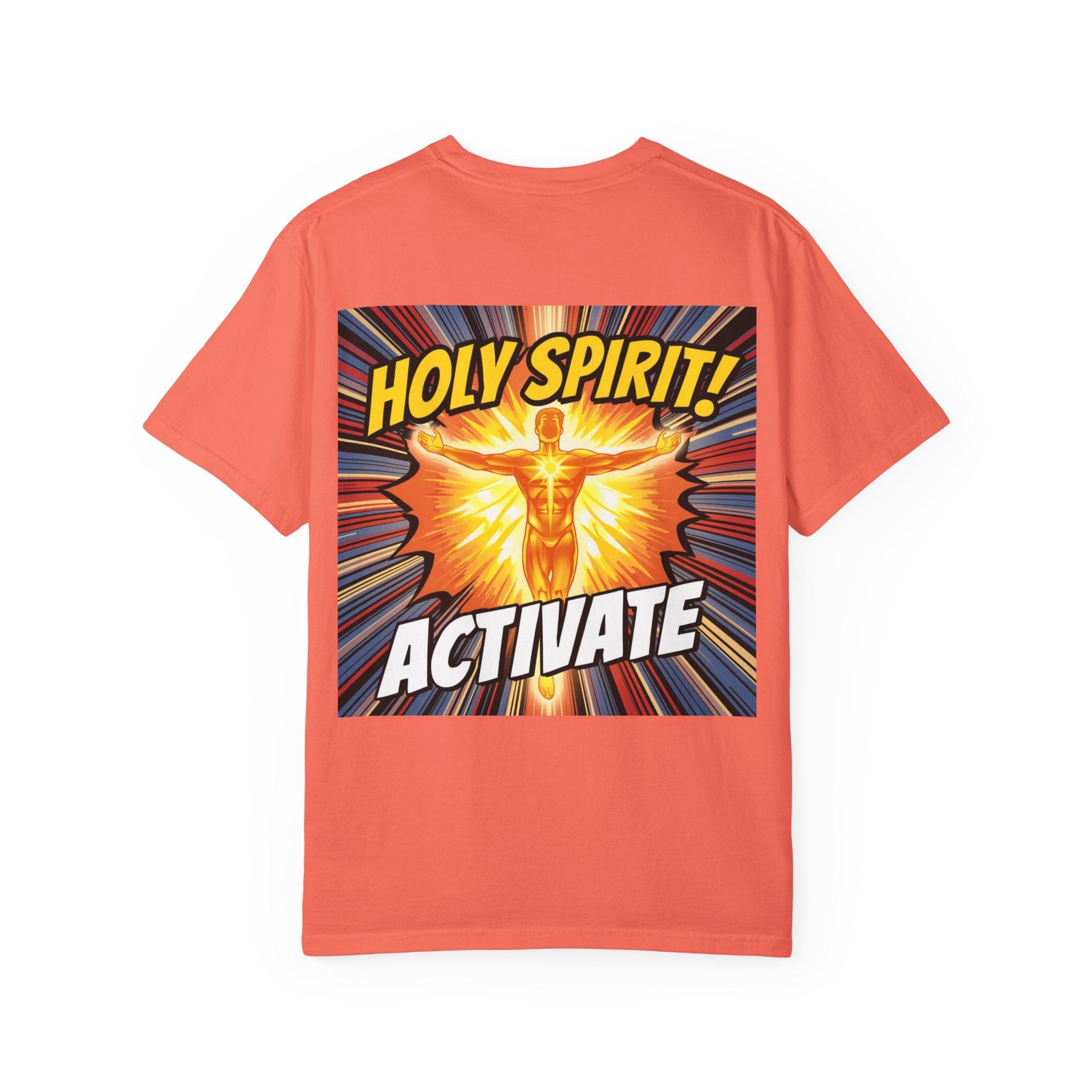 Holy Spirit Activate T-shirt – Superhero Christian T-shirt with Vibrant Power-Up Design for Faith-Fueled Boldness Printify