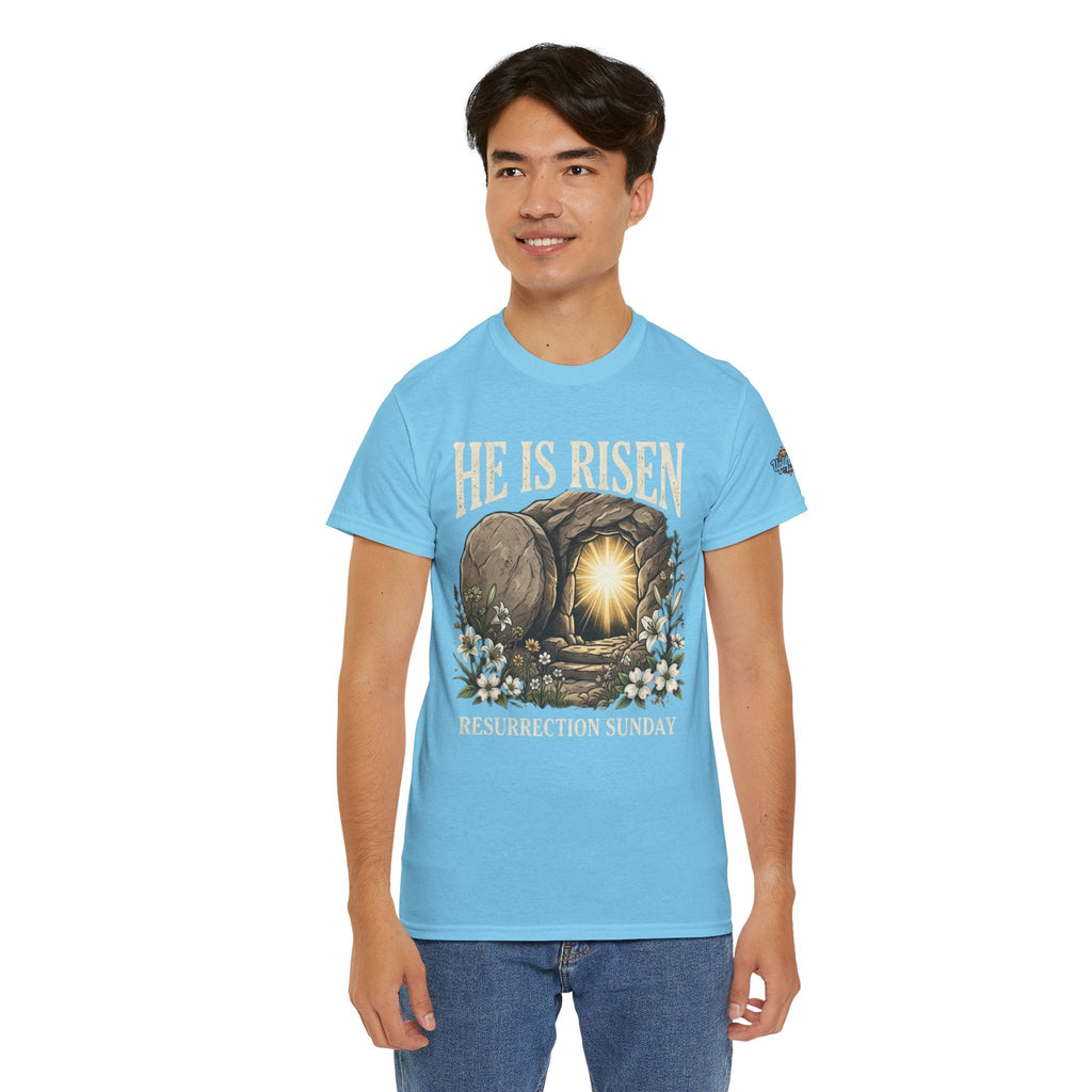 He Is Risen T-Shirt — Jesus Christ Resurrection Easter Tee Printify