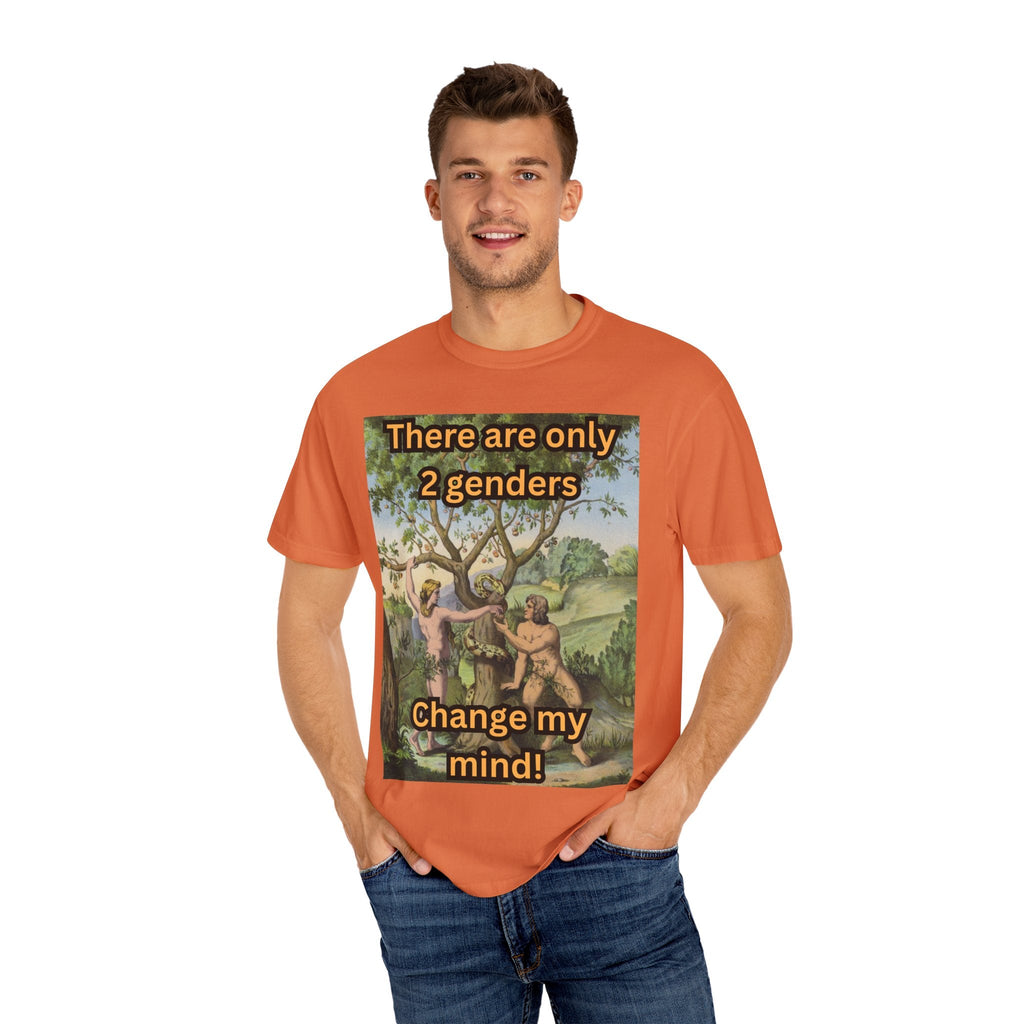 There Are Only 2 Genders T-Shirt – Adam & Eve Cross Christian Tee for Bold Faith Printify