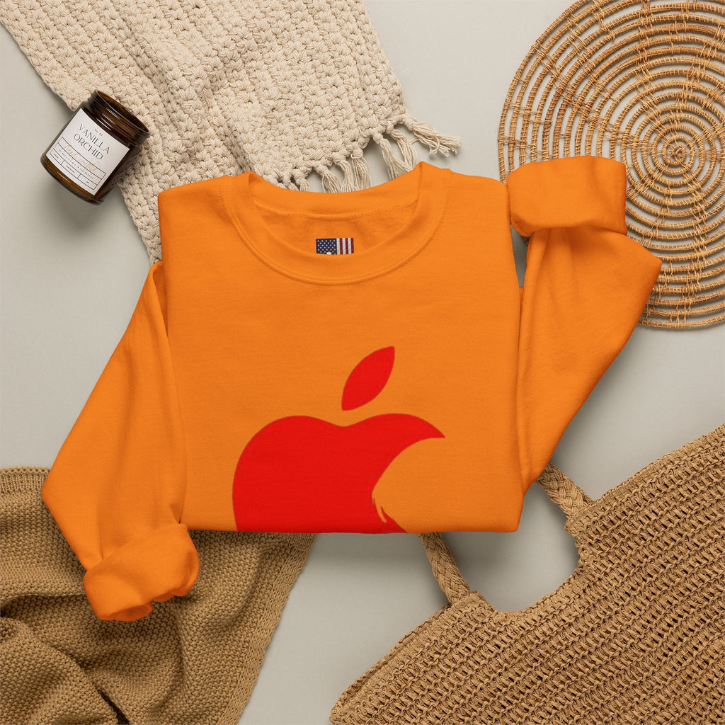 iPray Apple Logo Sweatshirt — Funny Christian Sweatshirt (Minimal Red Apple Graphic) Printify