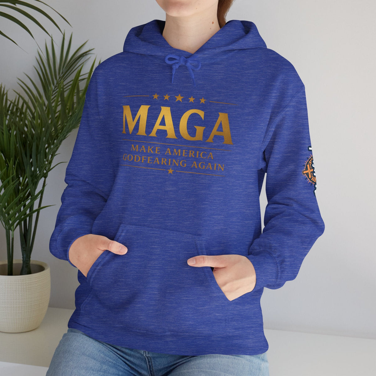 Hoodie - MAGA "Make America Godfearing Again" Political Graphic Hoodie Printify
