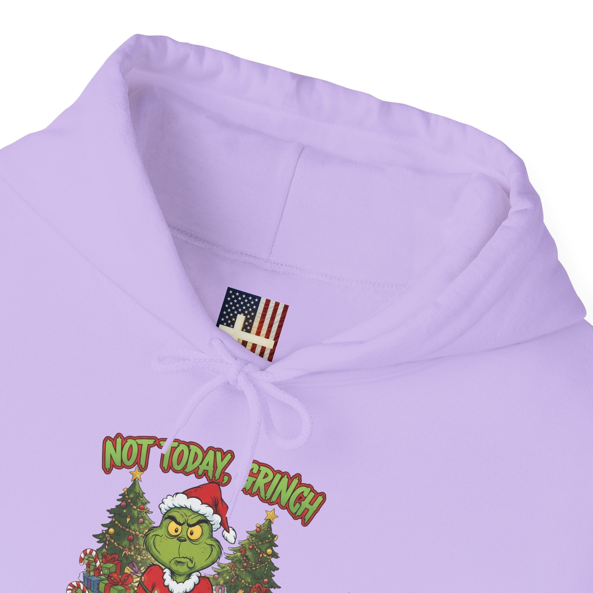 🎄 Not Today, Grinch – Jesus Saves | Funny Christian Christmas Hoodie | Sulking Grinch & Glowing Cross | Bold Neon Faith Tee by Uplifted Gear Printify