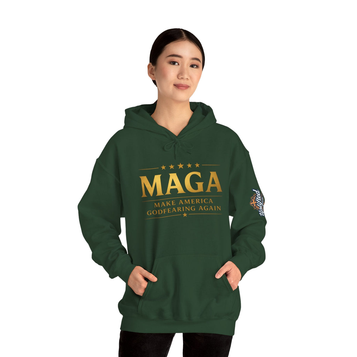 Hoodie - MAGA "Make America Godfearing Again" Political Graphic Hoodie Printify