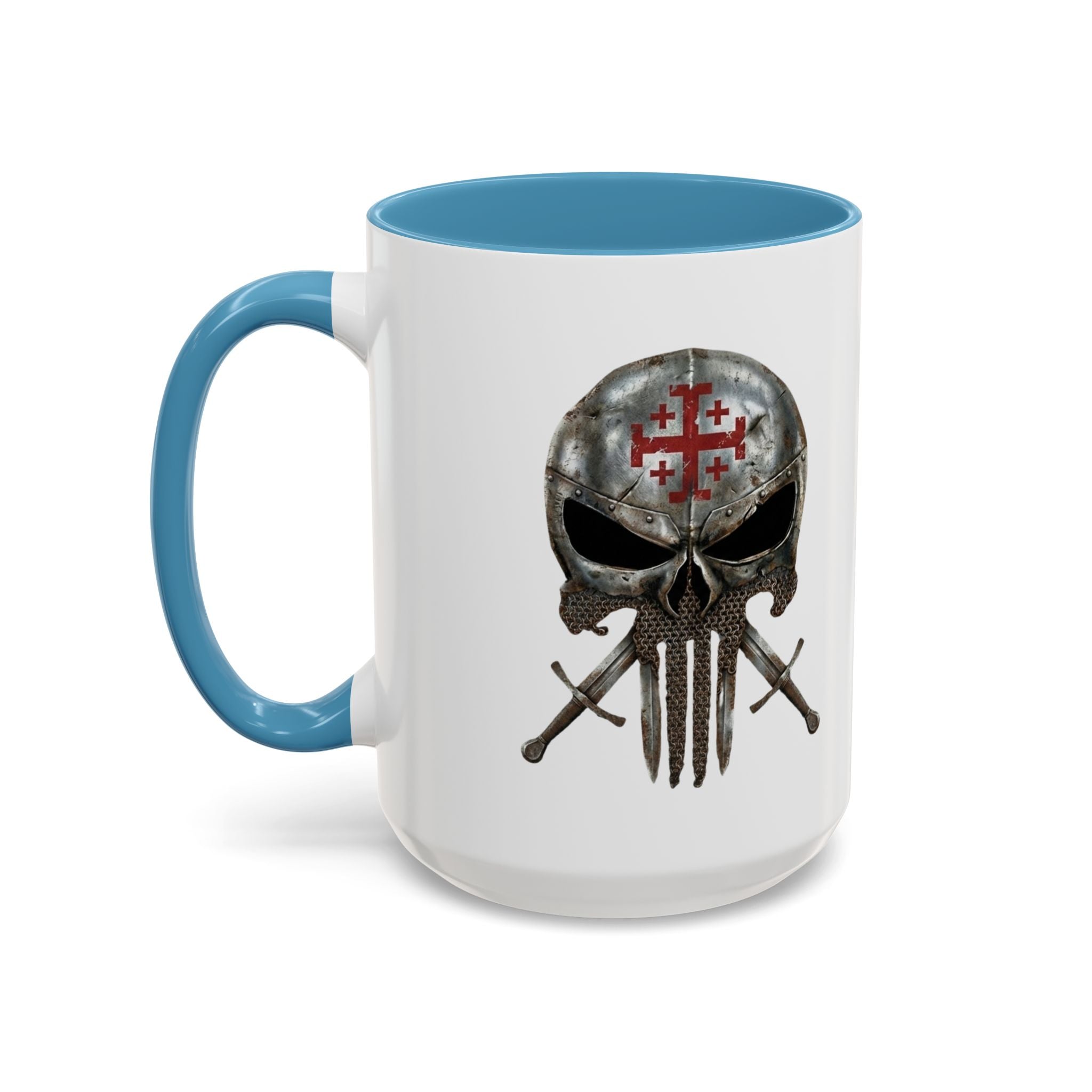 Crusader Knight Coffee Mug — 'Armor of God' Christian Skull 11/15oz Accent Mug Printify