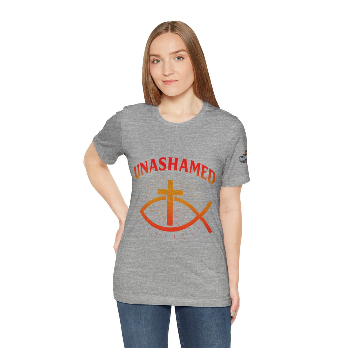 Unashamed T-shirt – Ichthys Jesus Fish & Cross Christian T-shirt for Romans 1:16 Bold Faith Printify