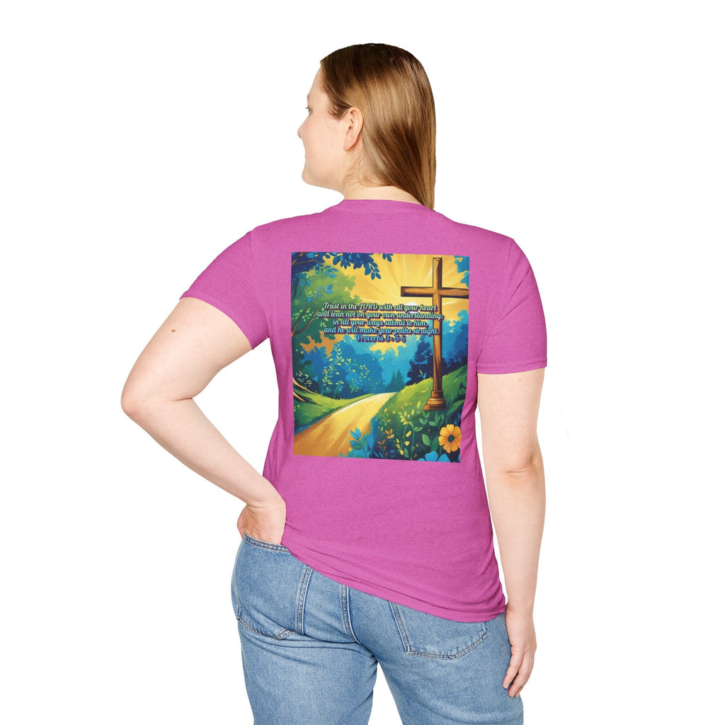 Trust in The Lord Proverbs 3:5-6 Biblical Design Unisex Softstyle T-Shirt Printify