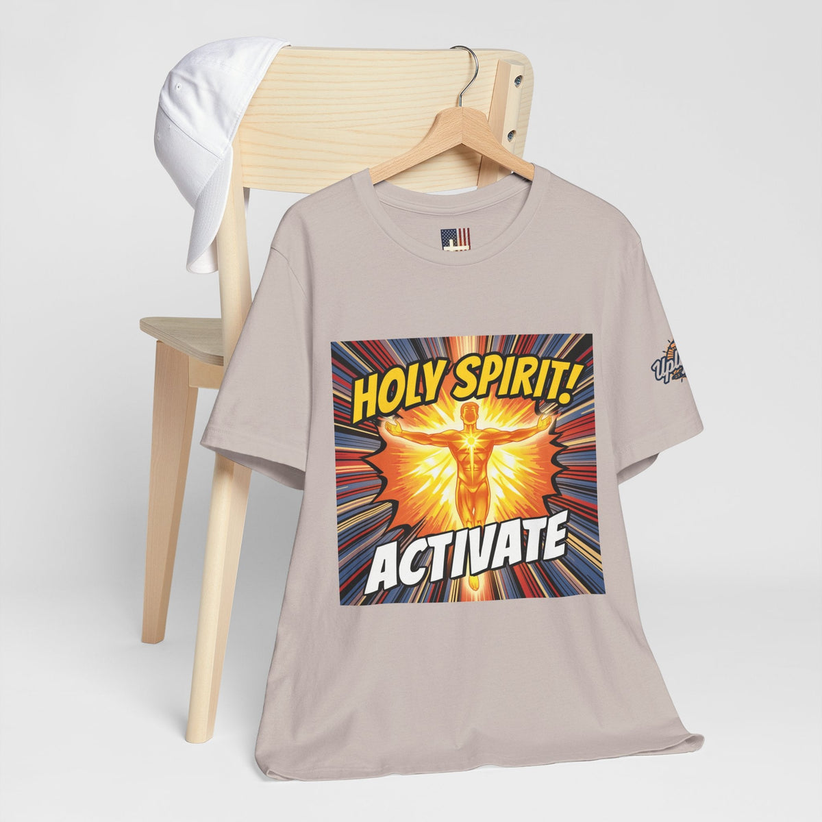 Holy Spirit Activate T-shirt – Superhero Christian T-shirt with Vibrant Power-Up Design for Faith-Fueled Boldness Printify