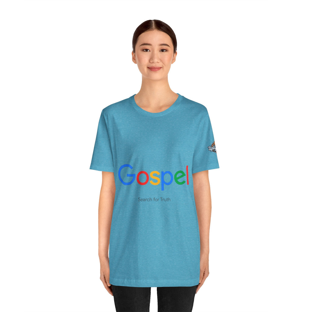 Gospel Graphic Tee — "Gospel" Colorful Logo Christian T-Shirt Printify
