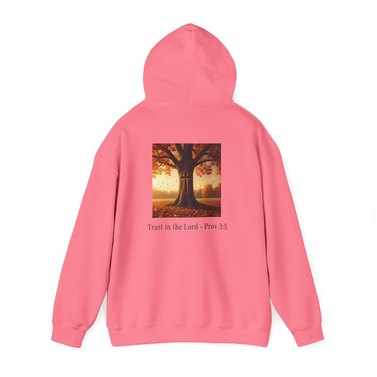 Trust in the Lord Hoodie – Autumn Tree Proverbs 3:5 Christian Hoodie for Cozy Faith Printify