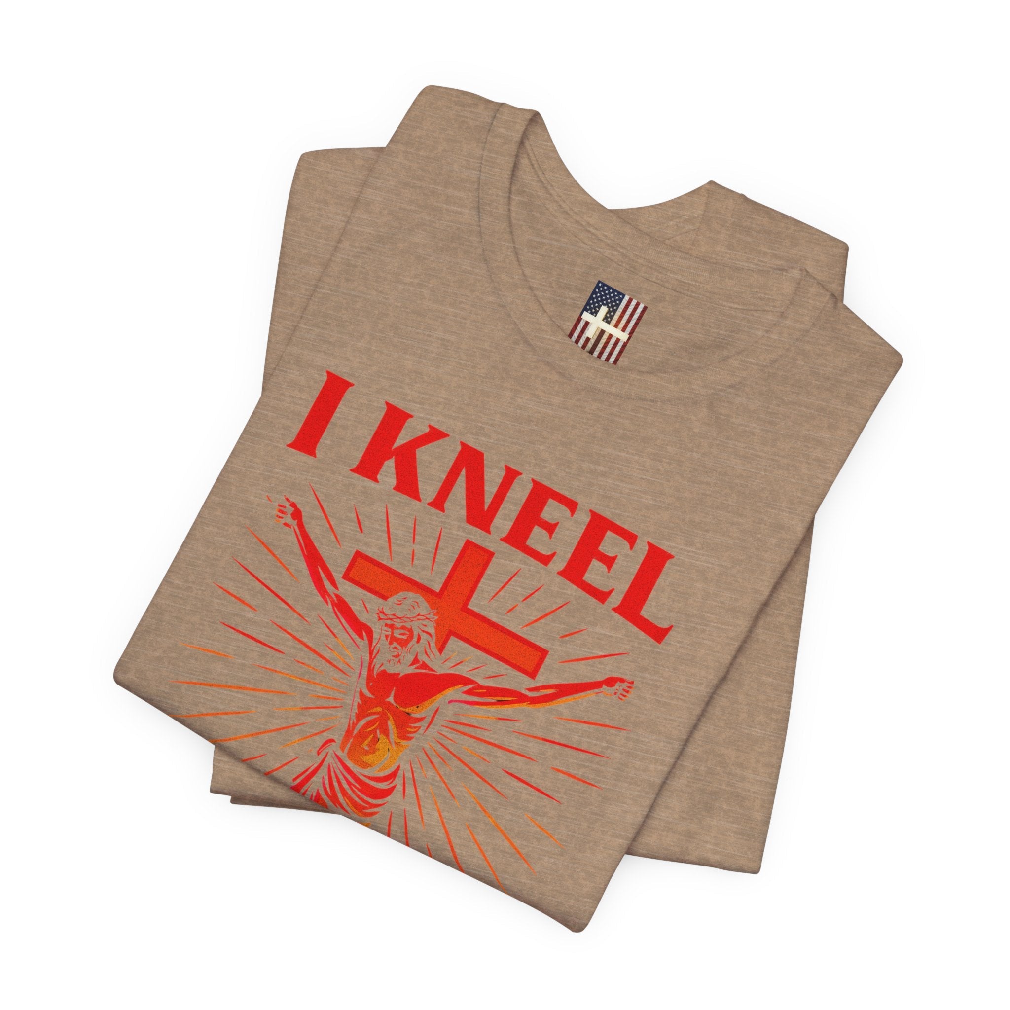 I Kneel to One Man T-shirt – Crucifixion Christian T-shirt for Unashamed Devotion & Bold Faith Printify