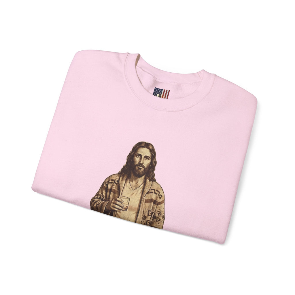 Abide Jesus Sweatshirt — Vintage 'The Dude' Religious Graphic Sweatshirt Printify