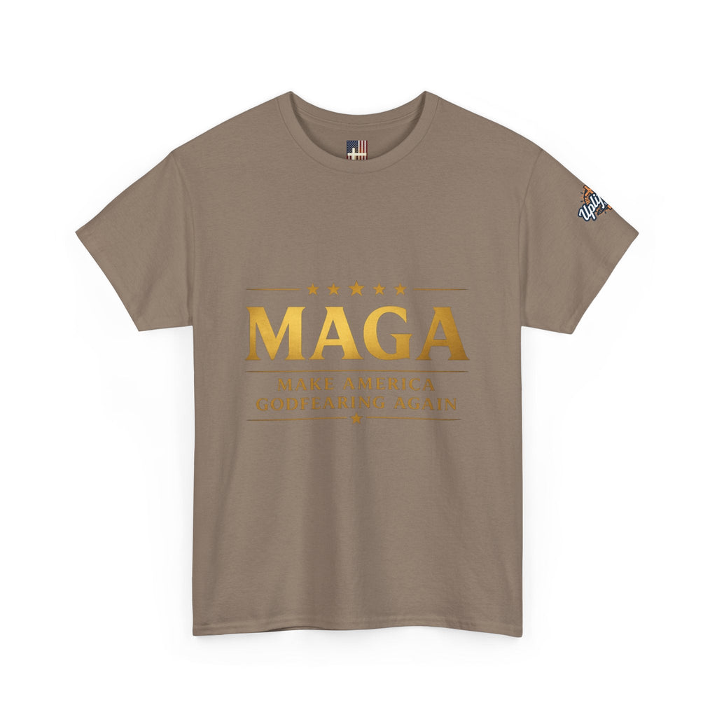 MAGA Gold Letter T-Shirt — "Make America Great Again" Printify