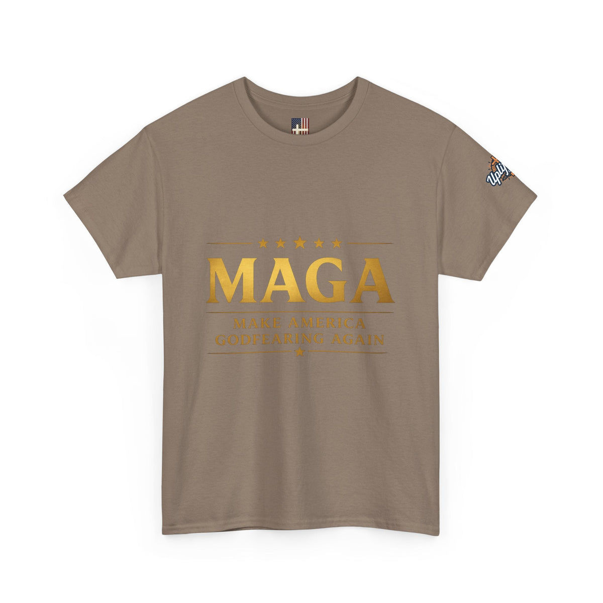 MAGA Gold Letter T-Shirt — "Make America Great Again" Printify