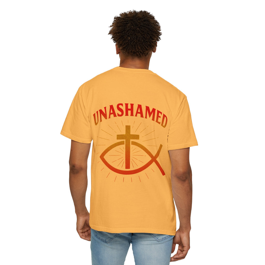 Unashamed T-shirt – Ichthys Jesus Fish & Cross Christian Sweatshirt for Romans 1:16 Bold Faith Printify