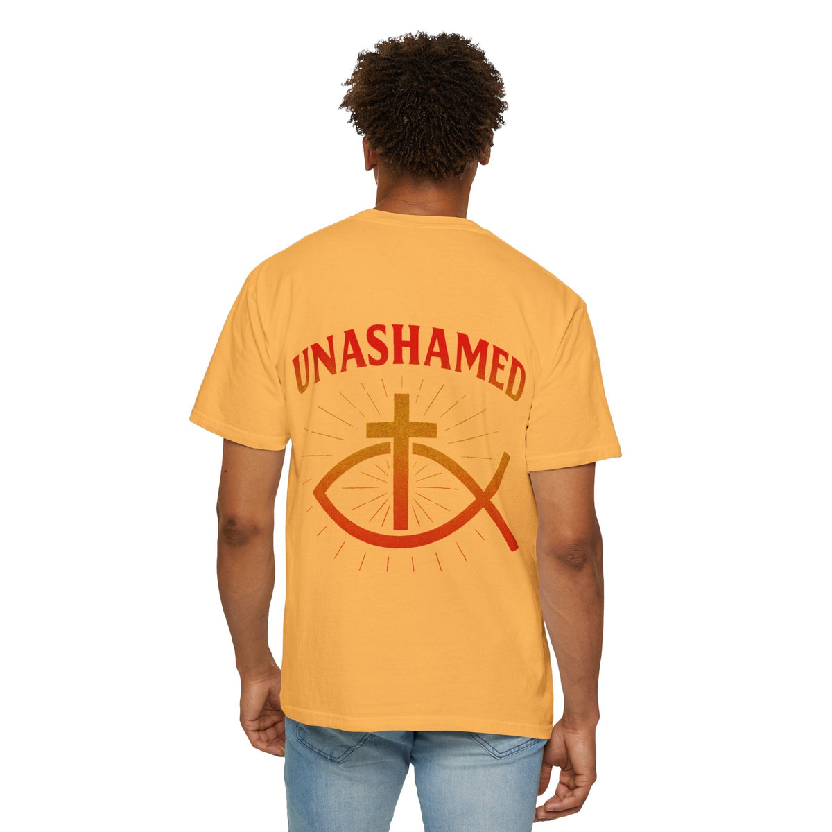 Unashamed T-shirt – Ichthys Jesus Fish & Cross Christian Sweatshirt for Romans 1:16 Bold Faith Printify