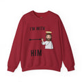 🔥 I’m With Him → Christian Sweatshirt | Arrow Pointing to Jesus | Minimalist Faith Tee | Subtle Cross Design | Bible-Inspired Apparel by Uplifted Gear Printify