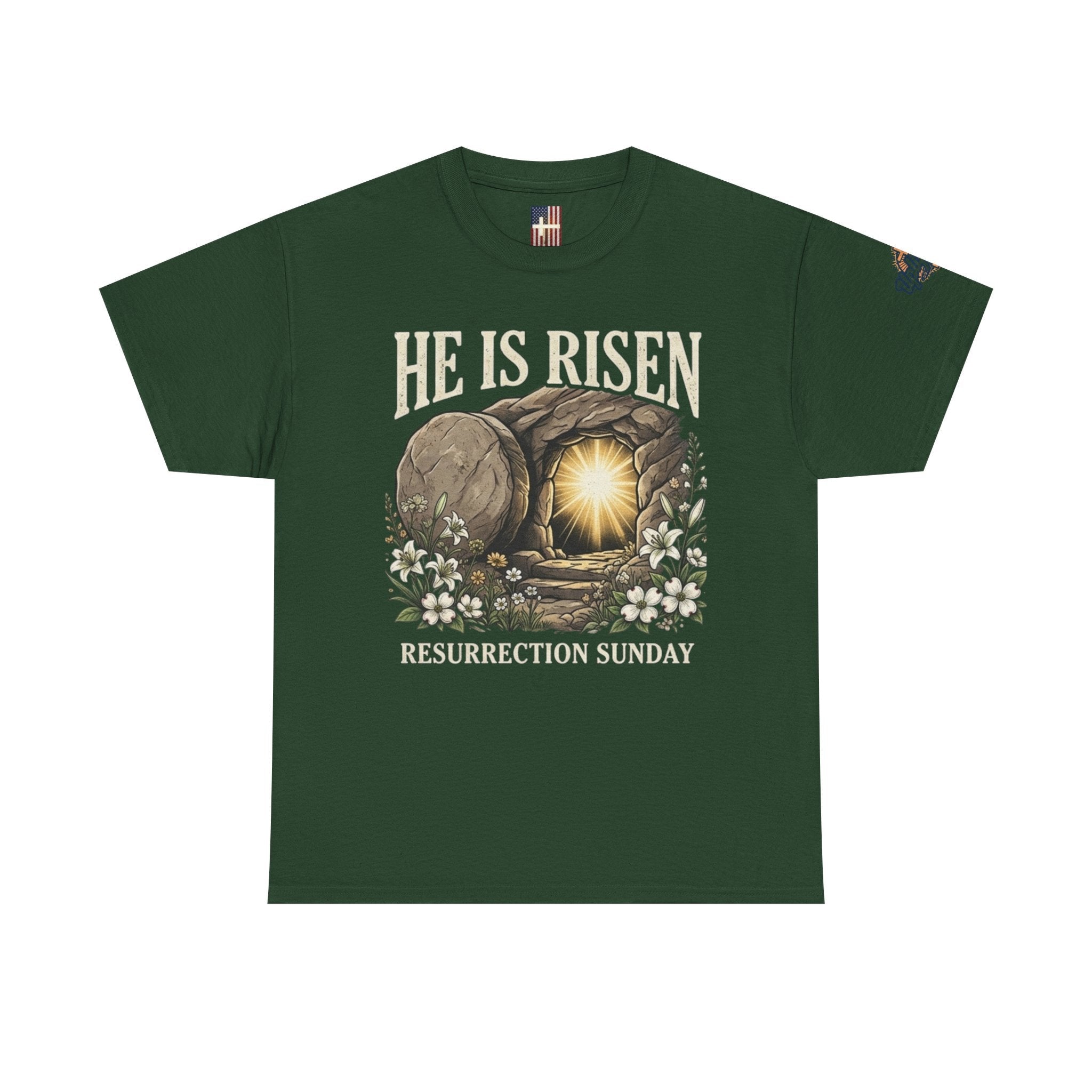 He Is Risen T-Shirt — Jesus Christ Resurrection Easter Tee Printify