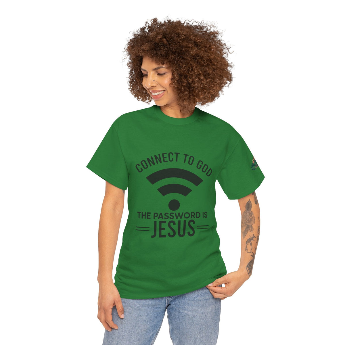 Connect to God T-shirt - WIFI Password is Jesus - Funny Christian Faith T-shirt Printify