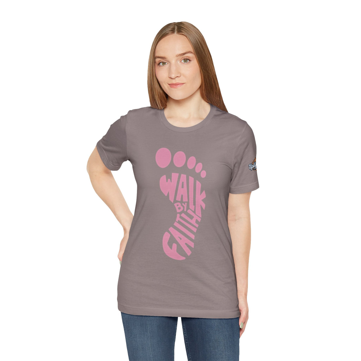 Walk By Faith Footprint T-Shirt Printify