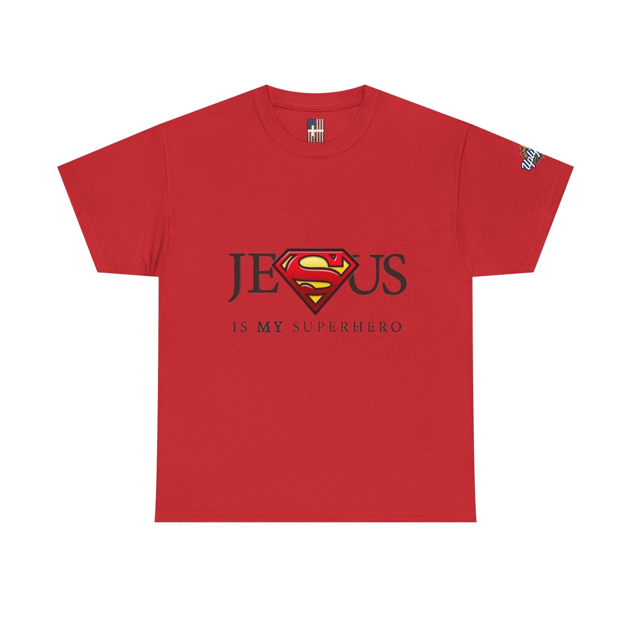 Jesus Is My Superhero T-Shirt — Faith-Based Superman-Inspired Tee Printify