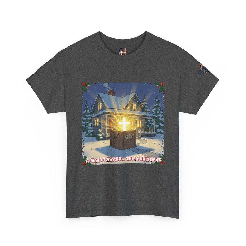 A Major Award This Christmas T-shirt – Fragile Leg Lamp Parody Cross Unboxing Christian T-shirt for Hilarious Faith & Holiday Glow Printify