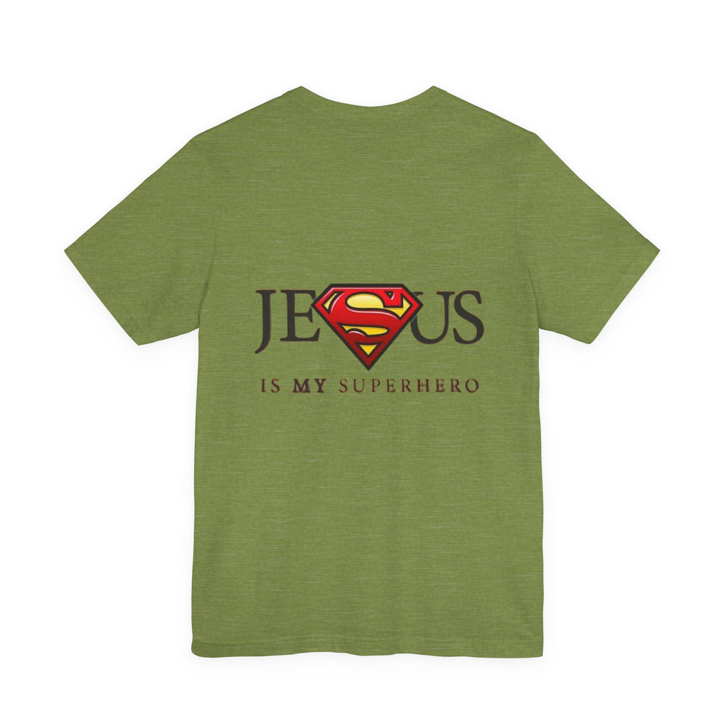 Jesus Is My Superhero T-Shirt — Faith-Based Superman-Inspired Tee Printify