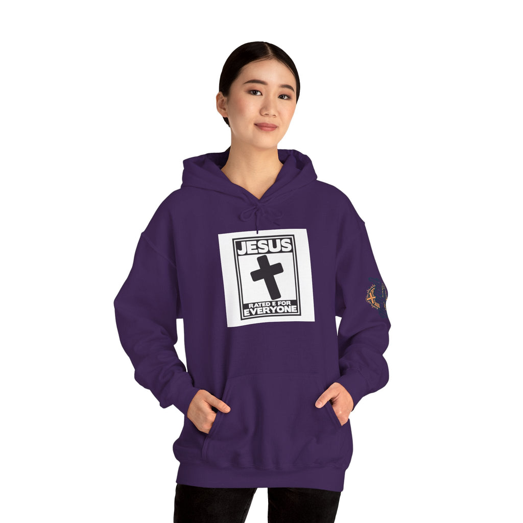 Jesus, Rated E for Everyone Hoodie - Gamer Faith Hoodie - Christian Video Game Parody Printify
