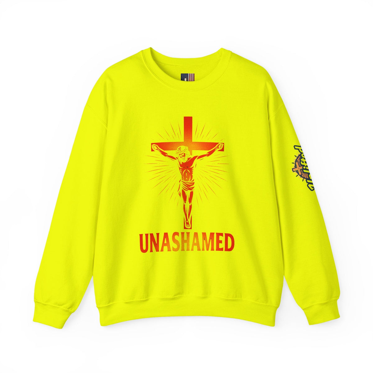 Unashamed Sweatshirt – Romans 1:16 Crucifixion Christian Sweatshirt for Bold Unwavering Faith Printify