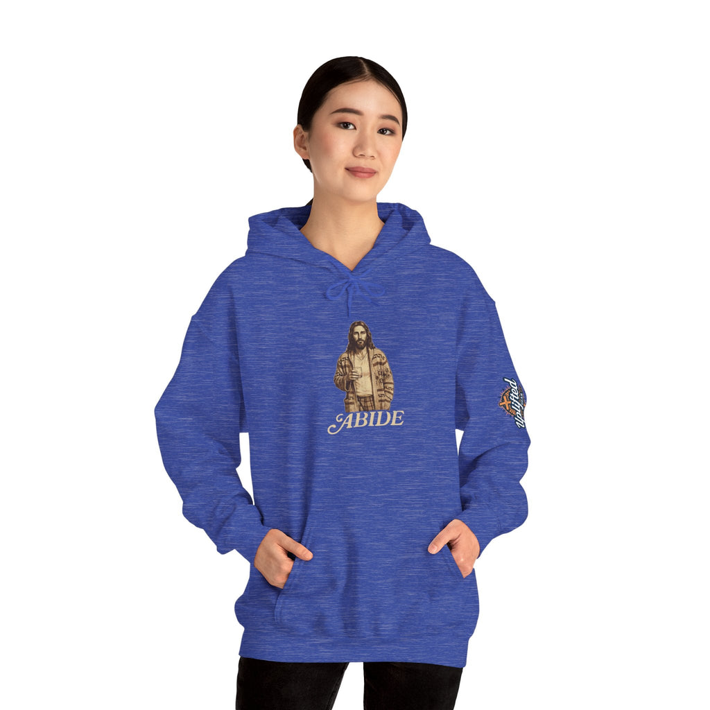 Abide Jesus Hoodie — Vintage 'The Dude' Religious Graphic Hoodie Printify
