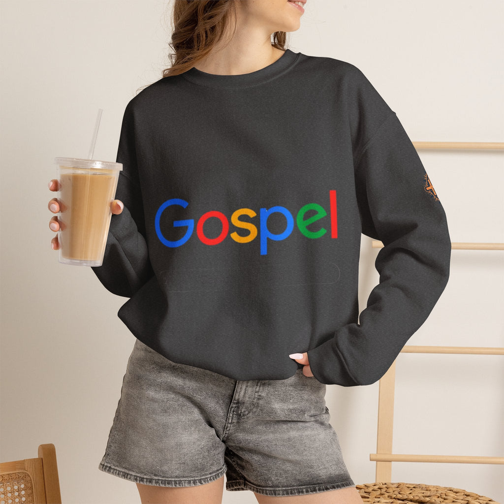 Gospel Graphic Sweatshirt — "Gospel" Colorful Logo Christian Sweatshirt Printify