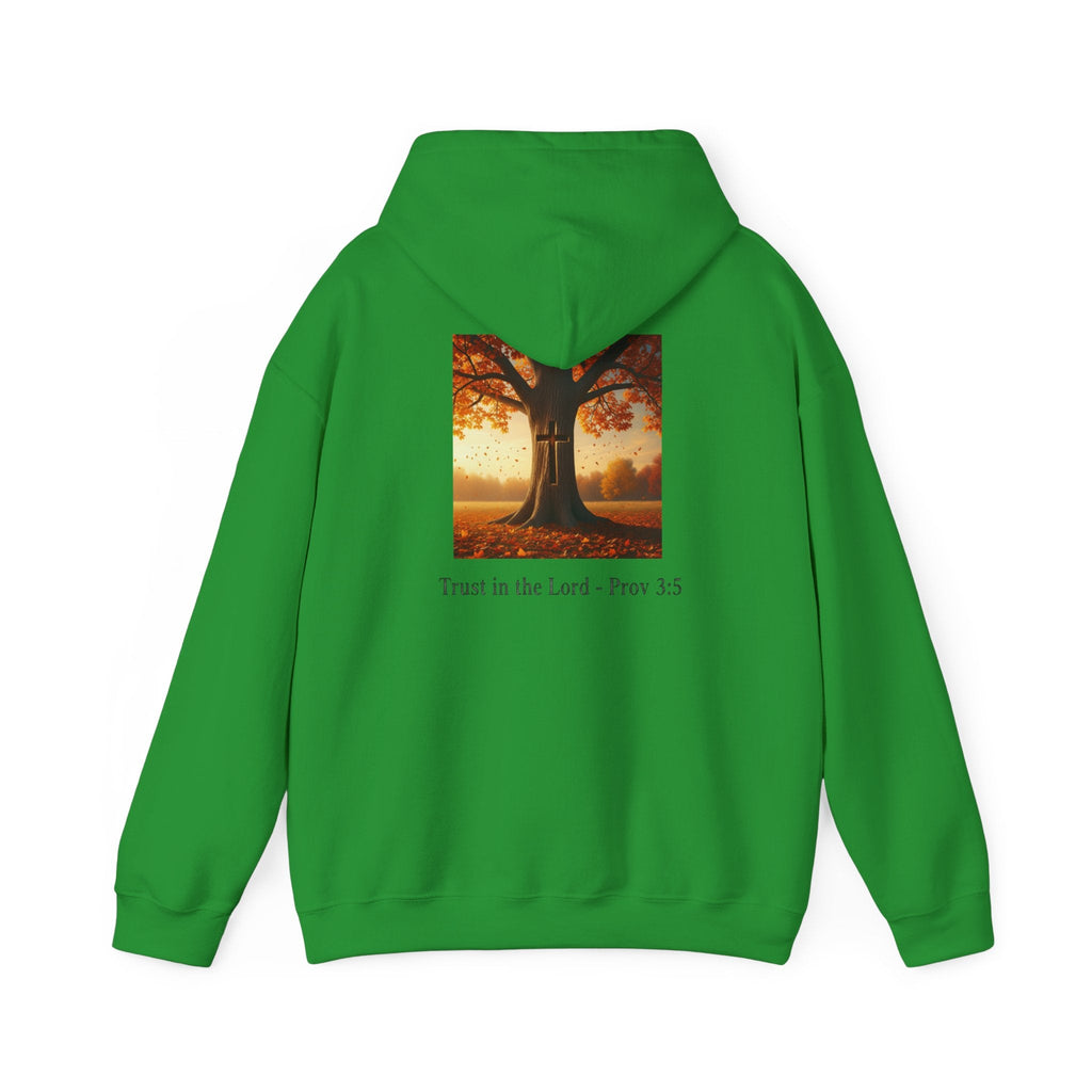Trust in the Lord Hoodie – Autumn Tree Proverbs 3:5 Christian Hoodie for Cozy Faith Printify
