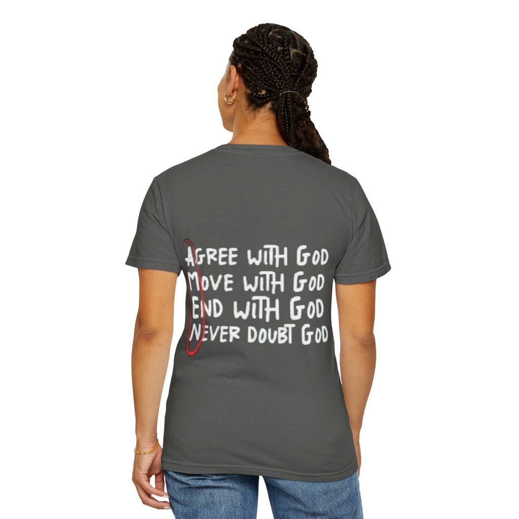 AMEN Acronym T-Shirt – Always Agree with God Move with God End with God Never Doubt God Christian Tee for Unwavering Faith Printify