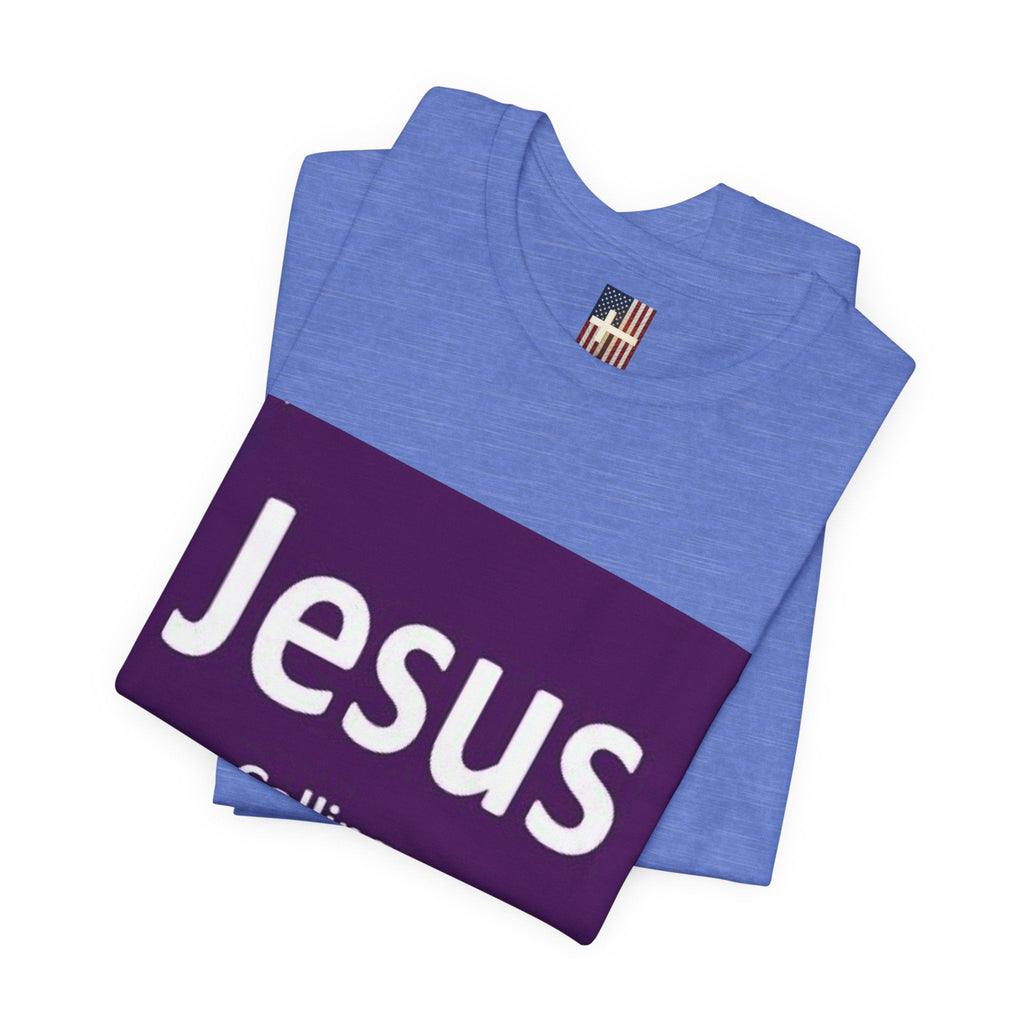 Jesus Calling T-shirt – Funny Cell Phone Screen Christian T-shirt for Divine Connection & Faith Humor Printify