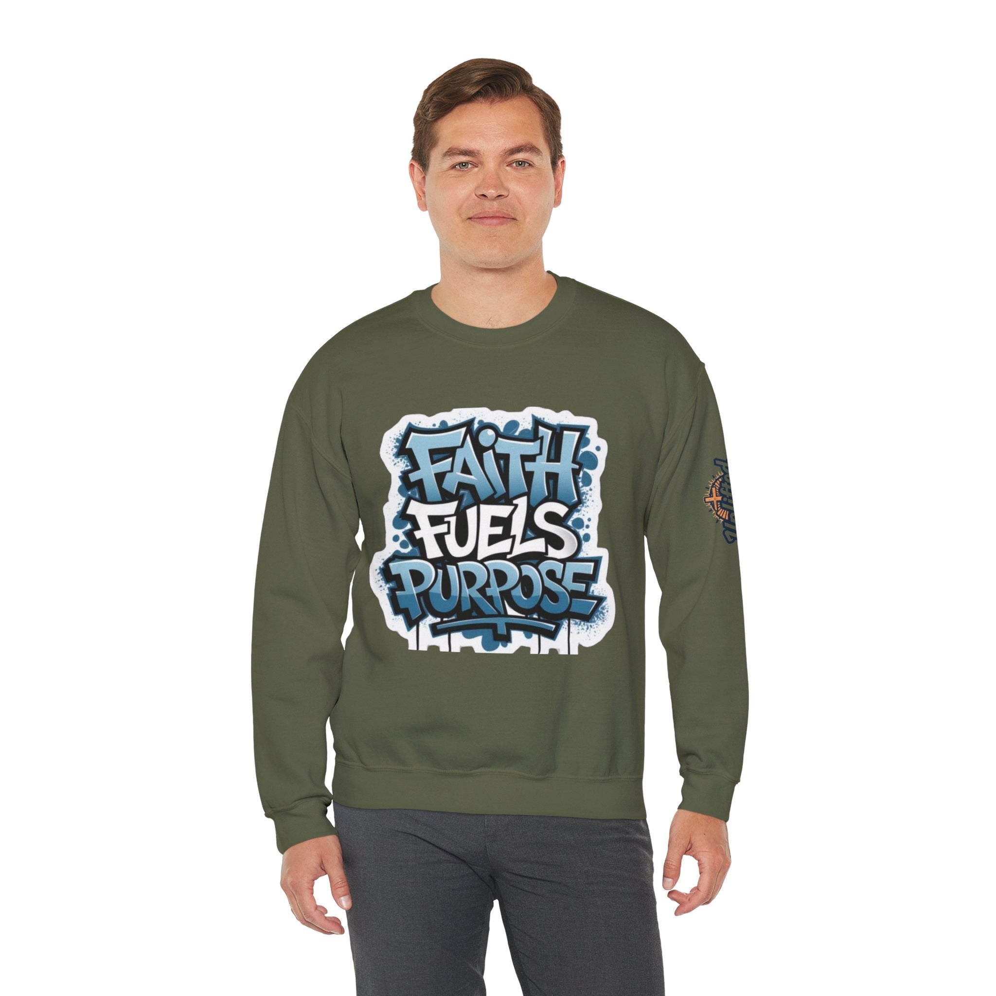 Faith Fuels Purpose Sweatshirt – Inspirational Christian Sweatshirt for Divine Drive & Unstoppable Belief Printify