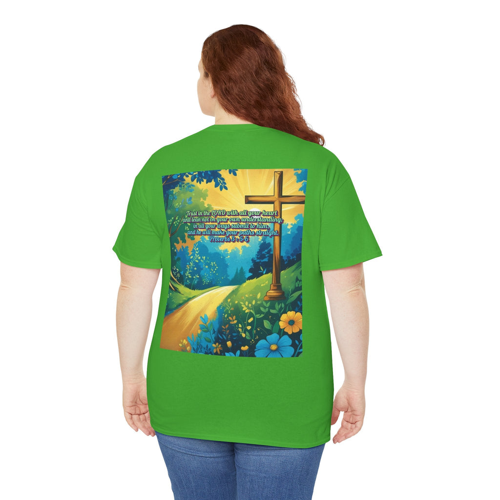 Trust in The Lord Proverbs 3:5-6 Biblical Design Unisex Heavy Cotton Tee Printify
