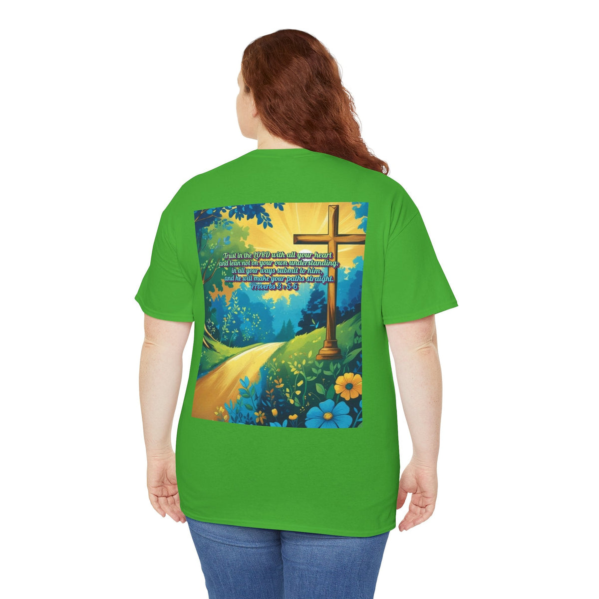 Trust in The Lord Proverbs 3:5-6 Biblical Design Unisex Heavy Cotton Tee Printify