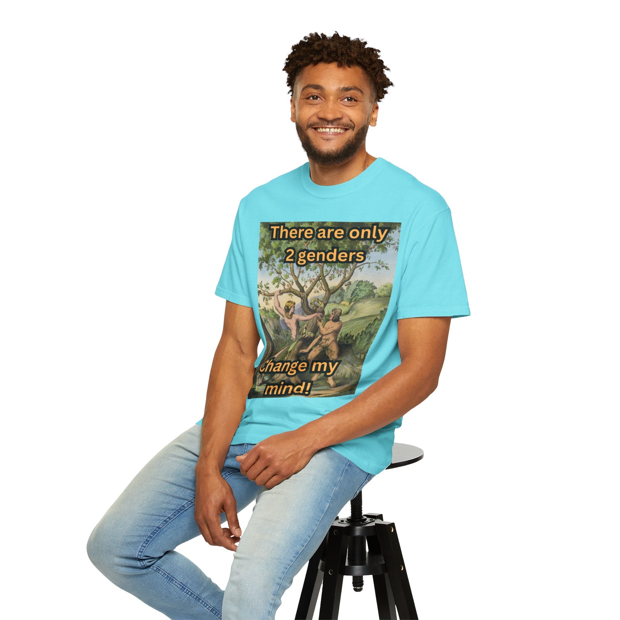There Are Only 2 Genders T-Shirt – Adam & Eve Cross Christian Tee for Bold Faith Printify