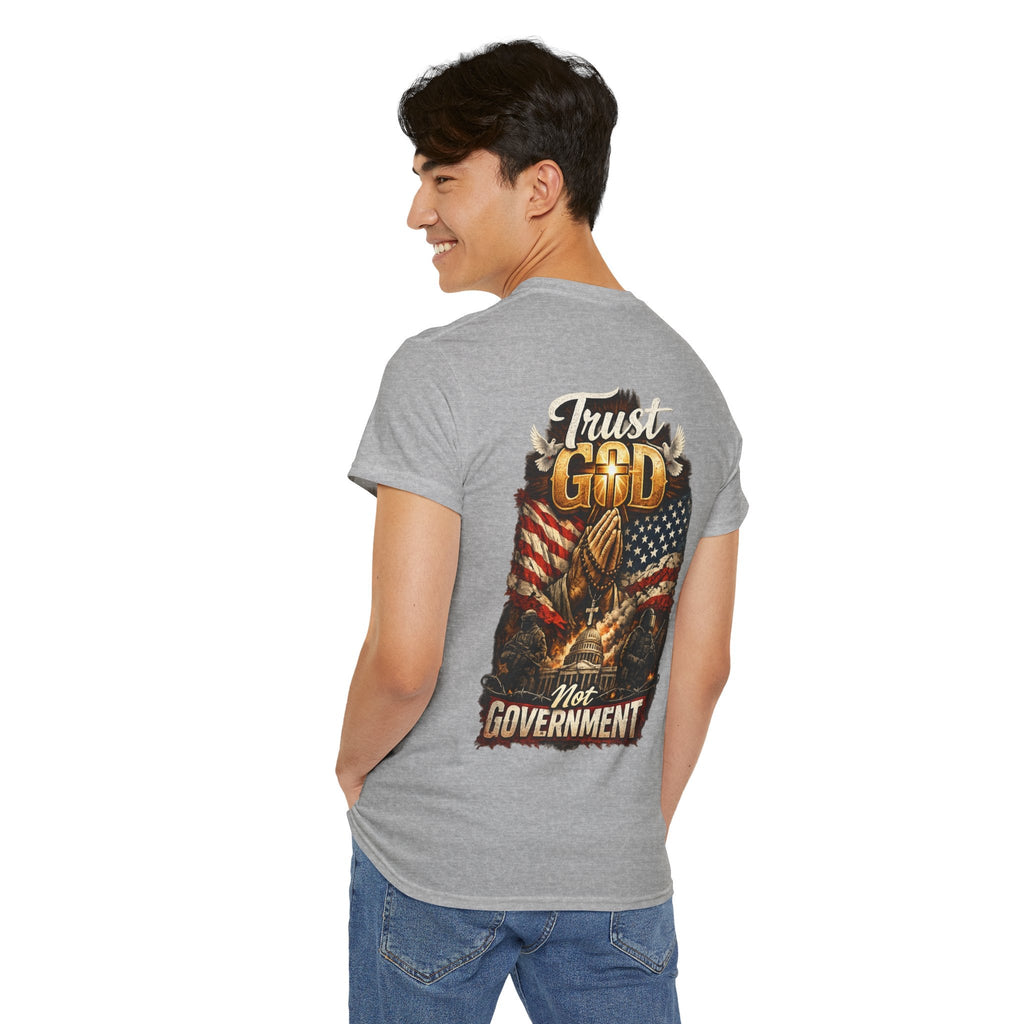 Trust God Not Government T-Shirt — Vintage Patriotic Christian Tee Printify