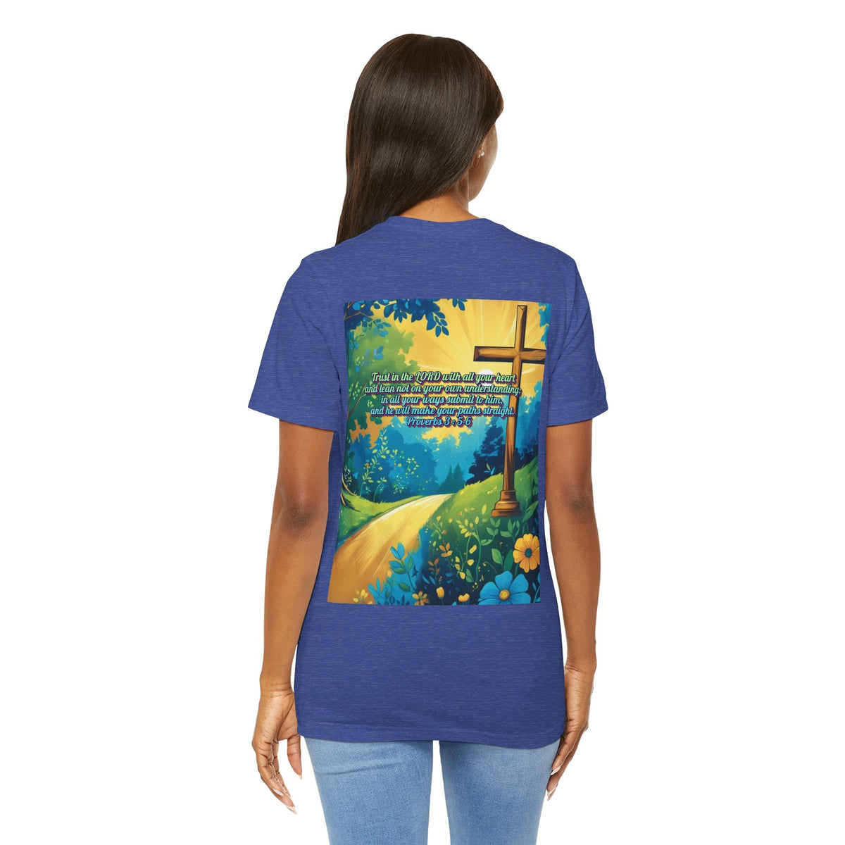 Trust in The Lord Proverbs 3:5-6 Biblical Design Unisex Jersey Short Sleeve Tee Printify
