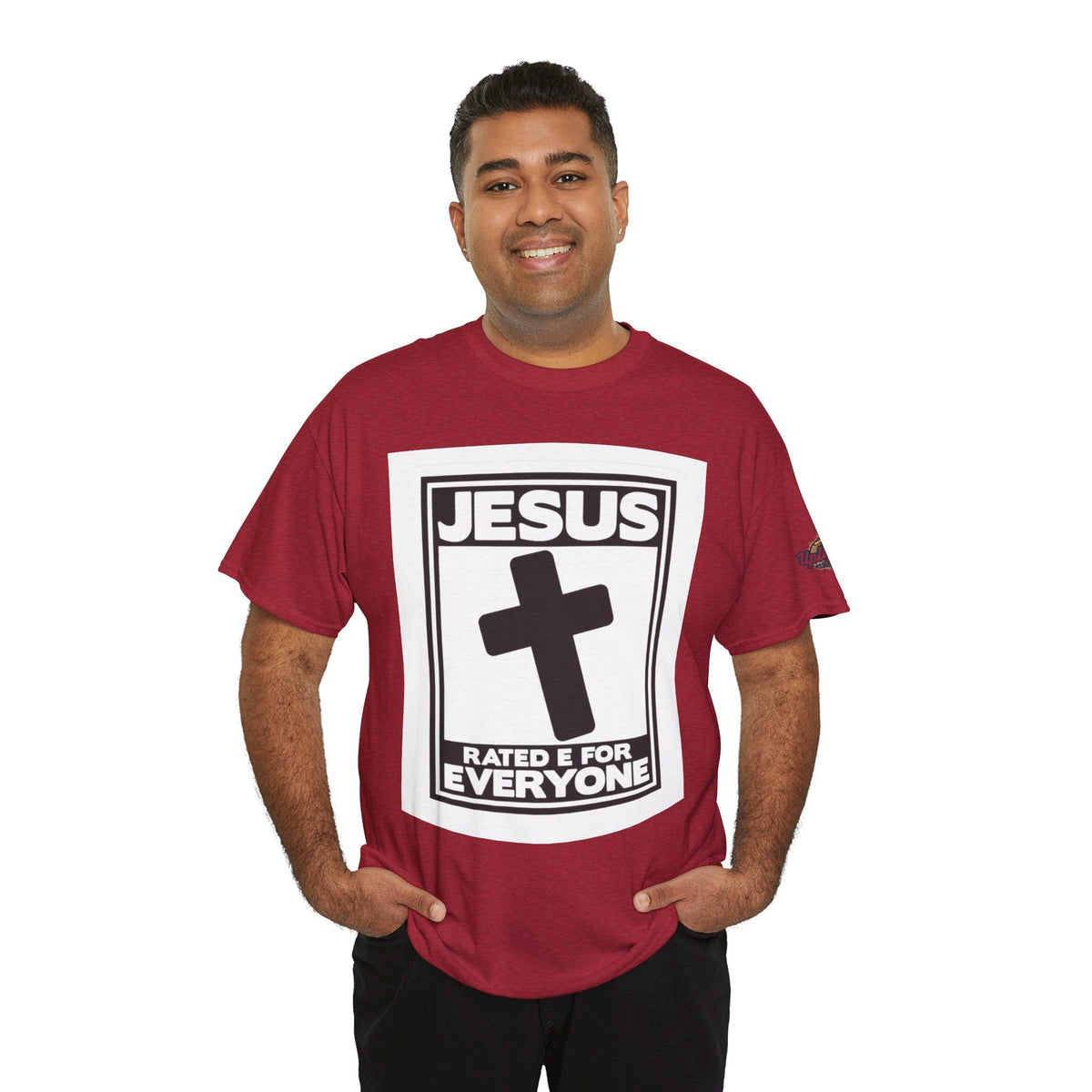 Jesus, Rated E for Everyone T-shirt - Gamer Faith T-shirt - Christian Video Game Parody Printify