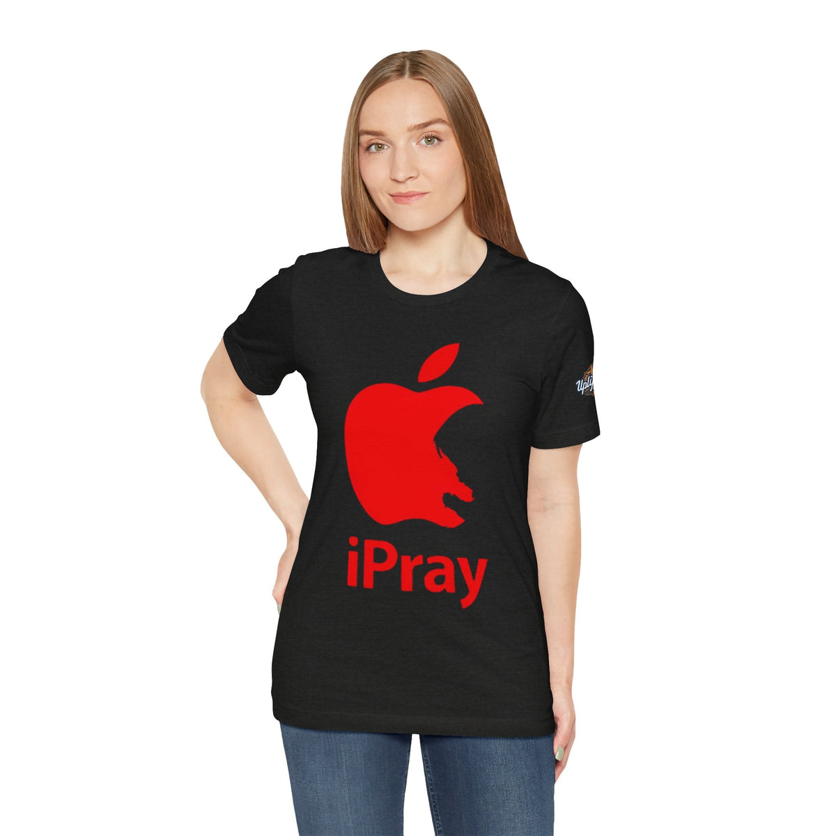 iPray Red Apple Christian T-Shirt — Faith Graphic Tee Printify