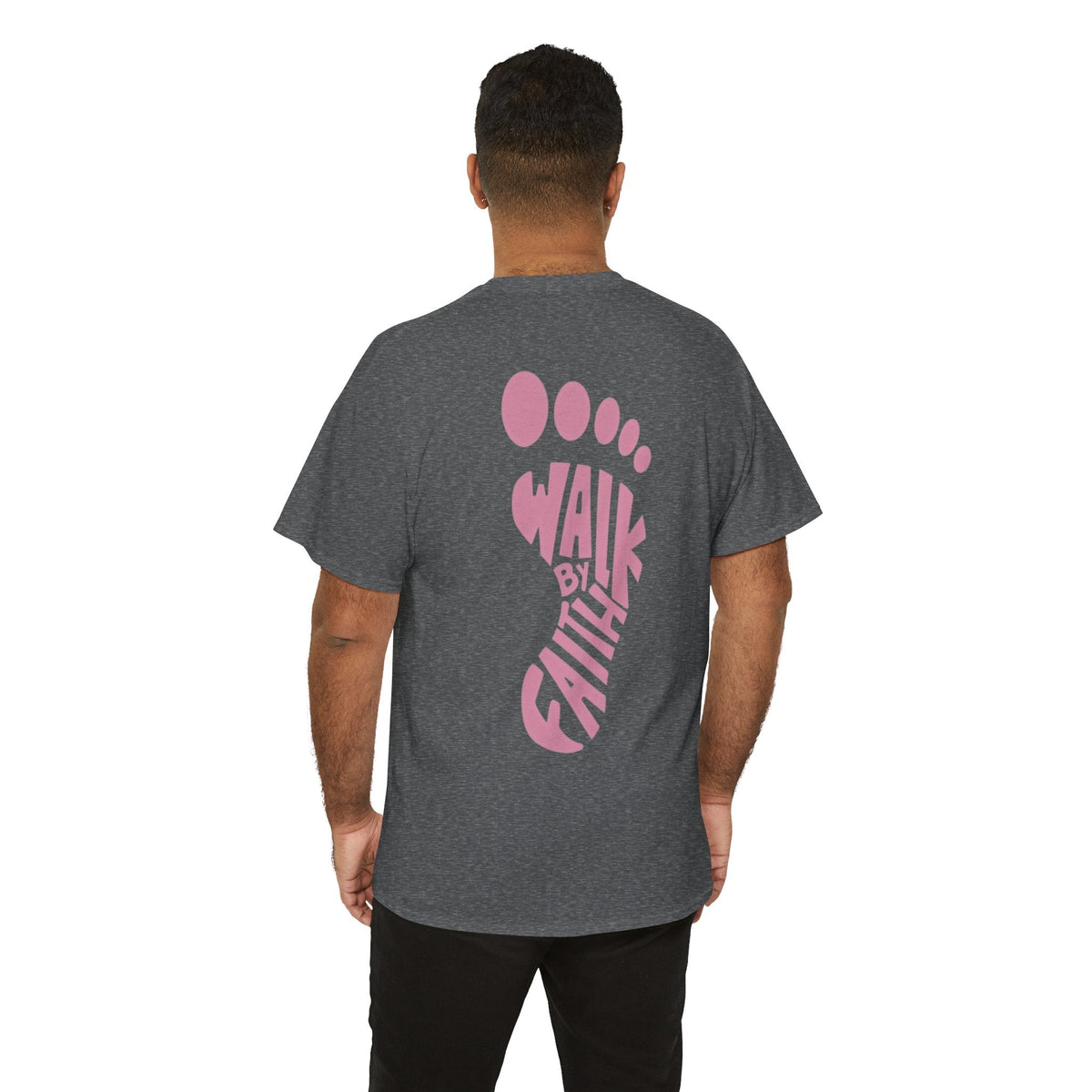 Walk By Faith Footprint T-Shirt Printify